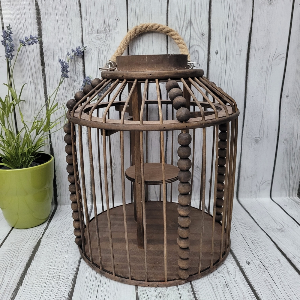 Rustic Brown Wooden Lantern